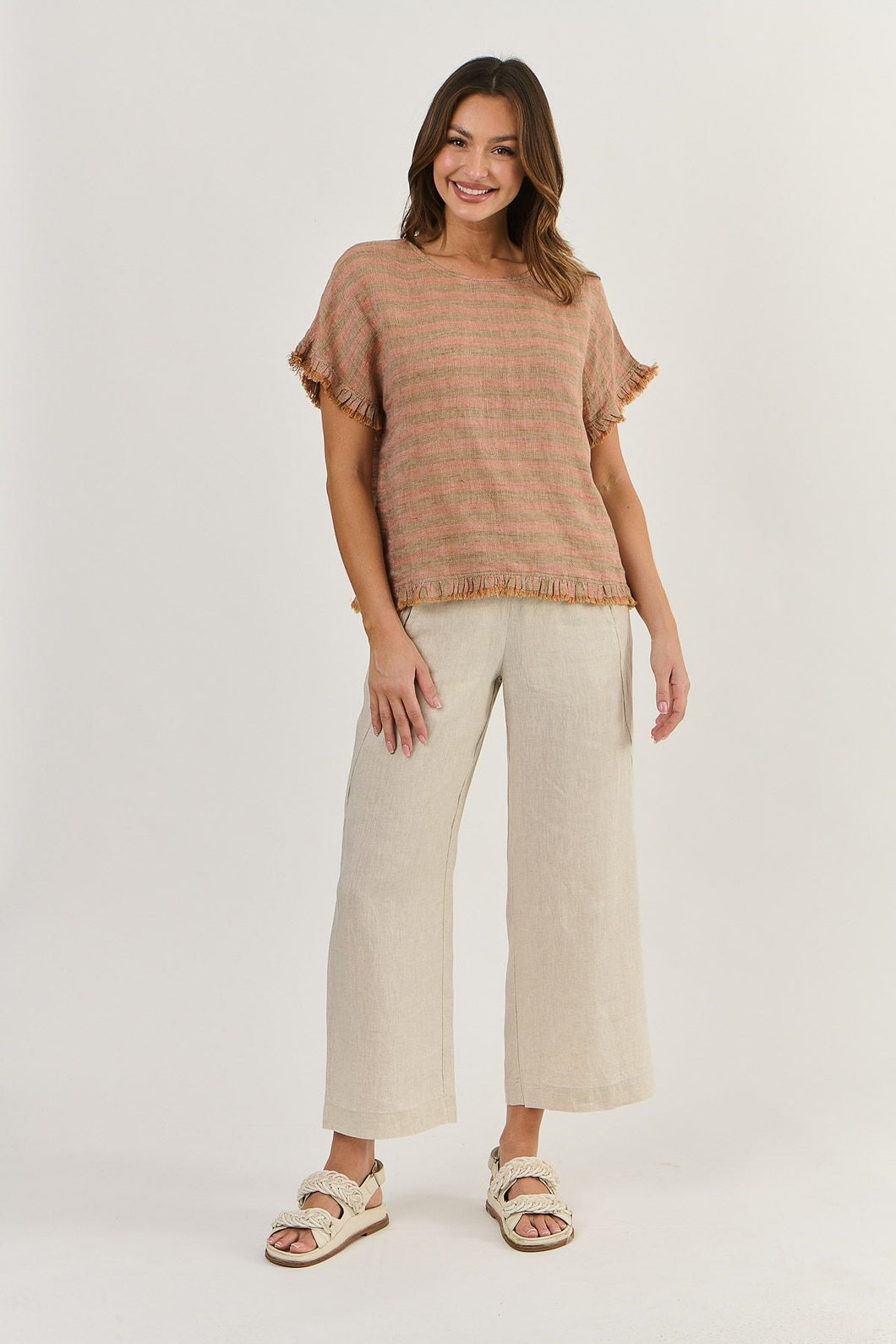 LINEN TOP - BRICK