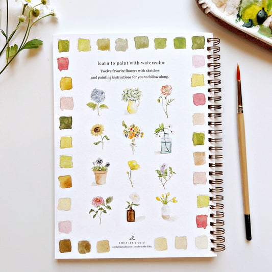 FLOWERS WATERCOLOUR WORKBOOK