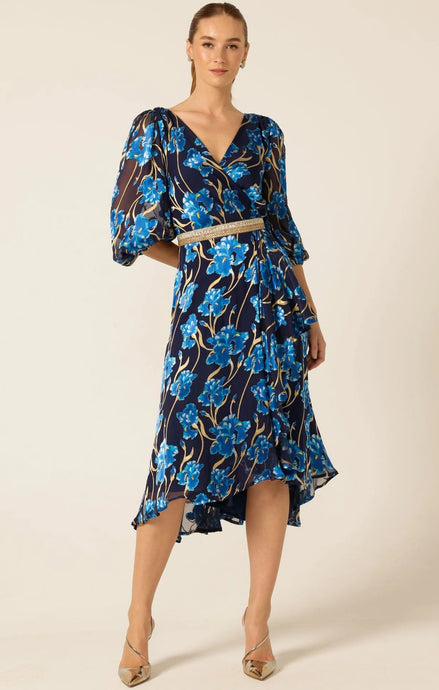 LINNEE WRAP MIDI DRESS