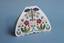 Load image into Gallery viewer, FLORAL MOTH SHAPED CARD