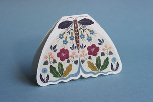 FLORAL MOTH SHAPED CARD