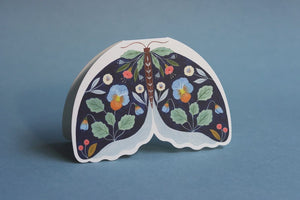 FLORAL MOTH SHAPED CARD