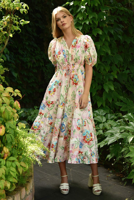 RUCHE AROUND DRESS - PINK