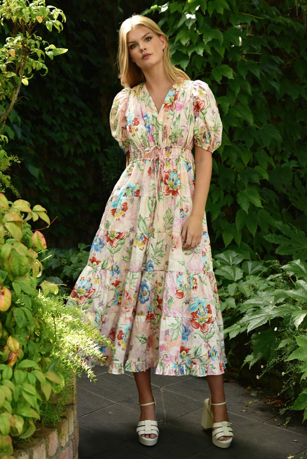 RUCHE AROUND DRESS - PINK