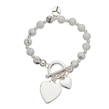 Load image into Gallery viewer, FAUX STONE BRACELET WITH HEART &amp; FOB CLASP