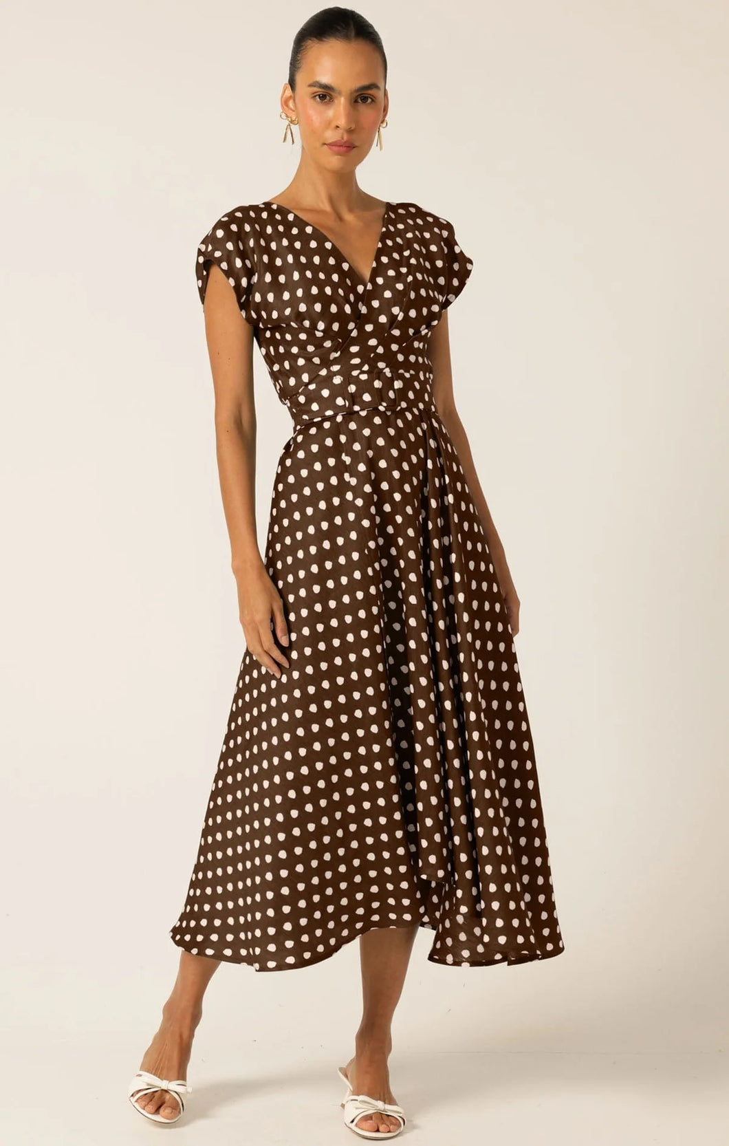 DOTTIE WRAP MIDI DRESS