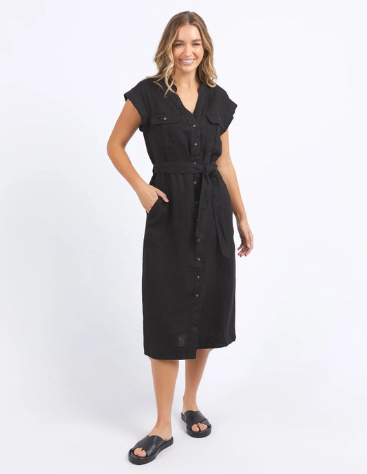 HARLOW MIDI DRESS - BLACK