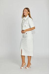TROY CROPPED JACKET - MILK