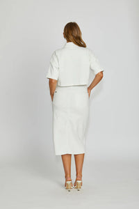 TROY CROPPED JACKET - MILK