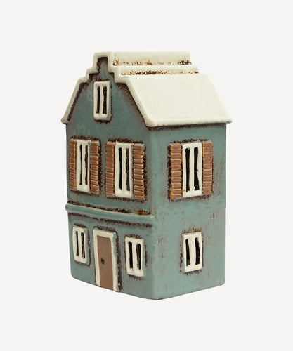 ALSACE TEA LIGHT - HOUSE WITH SHUTTERS BLUE