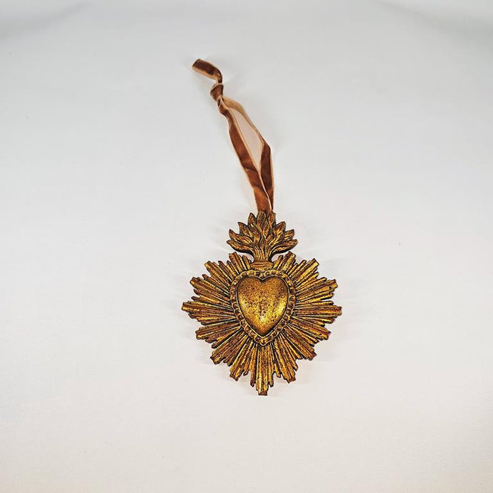 SACRED HEART SUNBURST ON RIBBON - LARGE