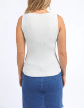 Load image into Gallery viewer, TESSA METALLIC KNIT TANK - WHITE