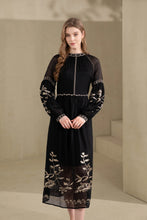 Load image into Gallery viewer, OLIVIANE EMBROIDERED DRESS - BLACK