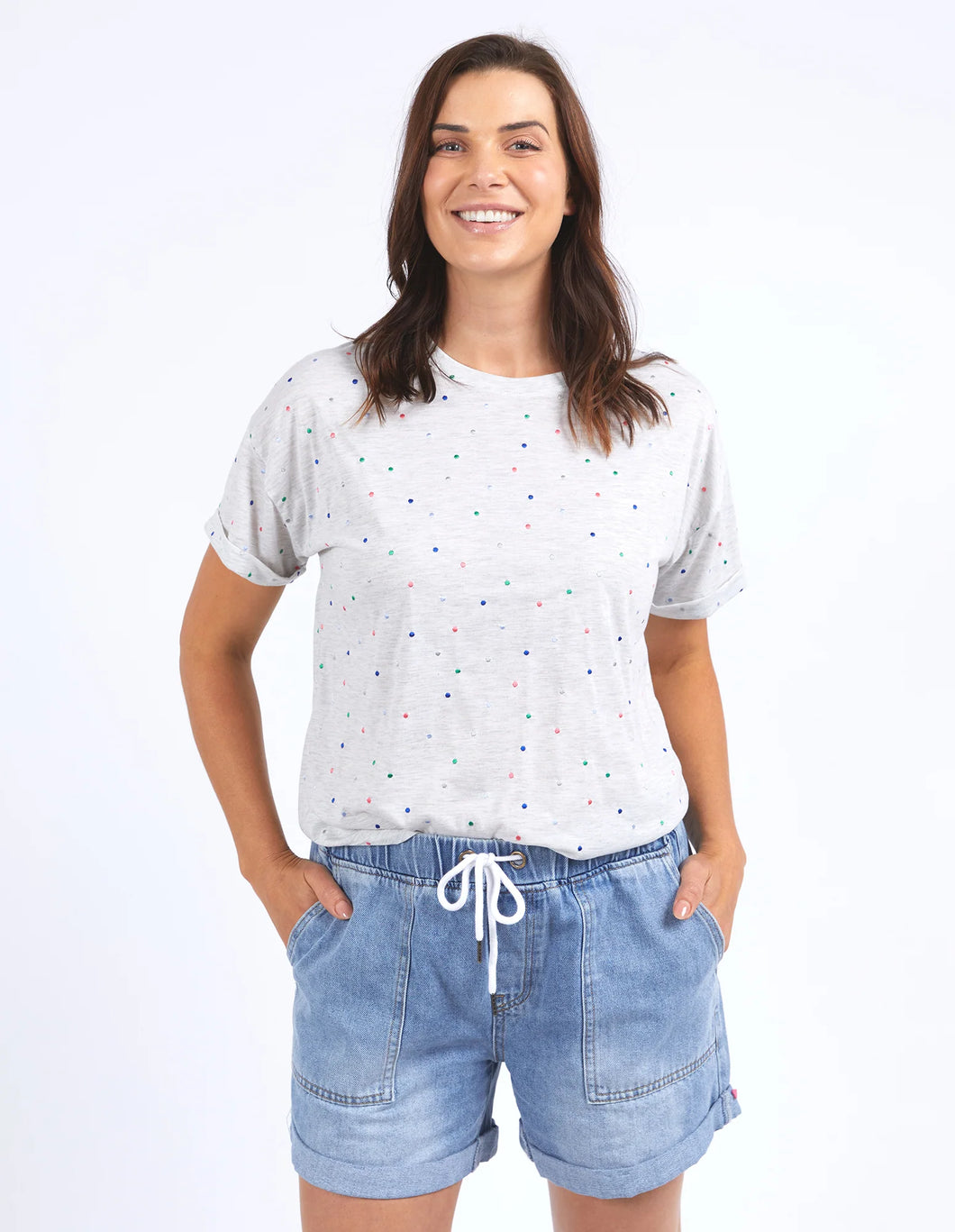 FESTIVE SPOT TEE - GREY MARLE