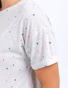 FESTIVE SPOT TEE - GREY MARLE