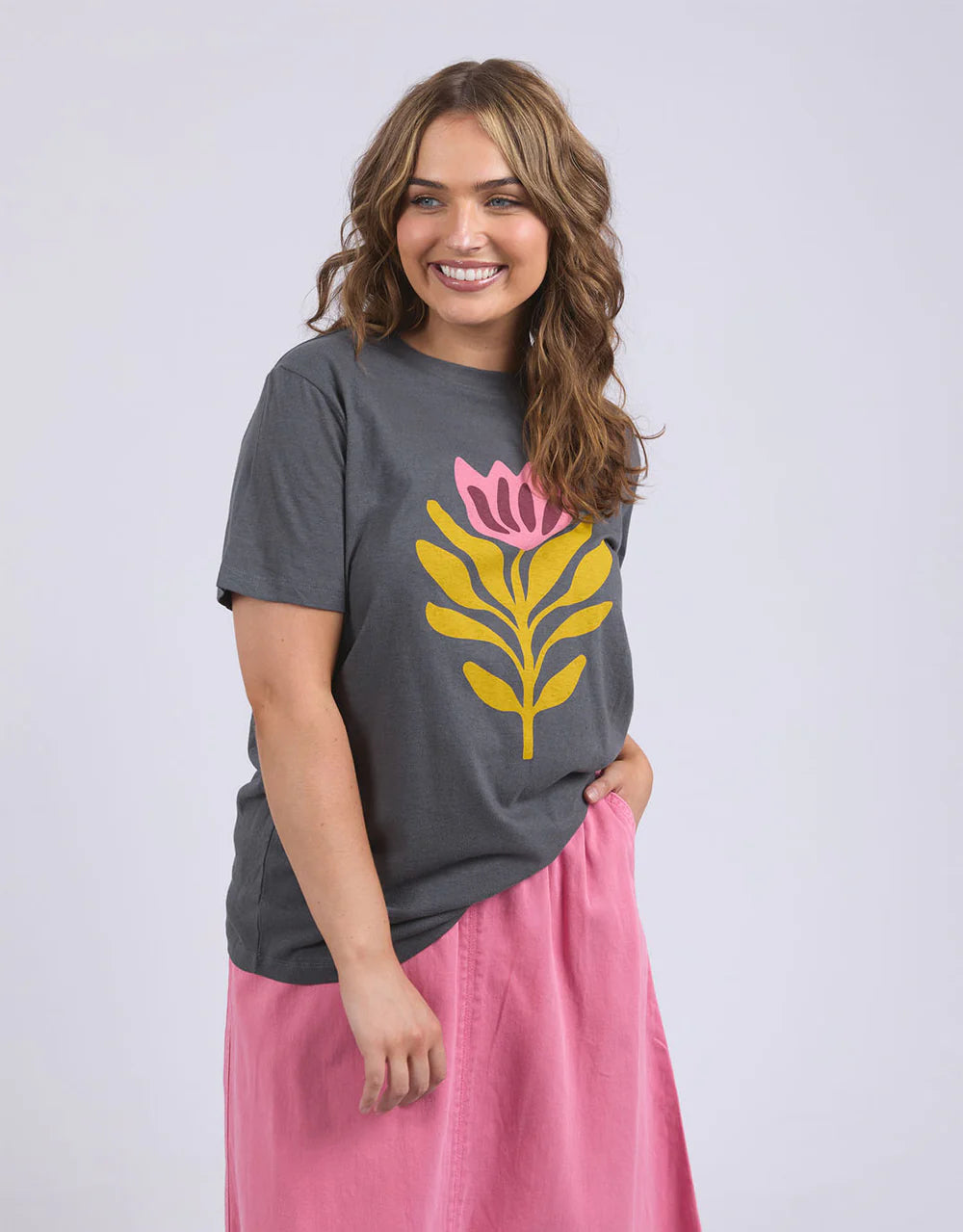 FIORE TEE - CHARCOAL