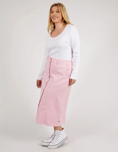 FLORENCE BUTTON THROUGH DENIM SKIRT - SPLENDID PINK