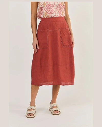 LINEN SKIRT - CEDAR