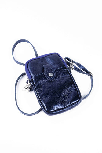 METALLIC MEDIUM PHONE/TRAVEL BAG - MARINE