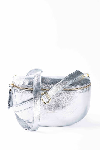 METALLIC BUM BAG -  SILVER