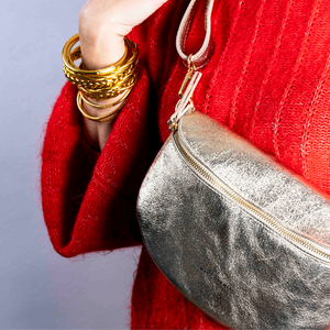 METALLIC BUM BAG -  CHAMPAGNE