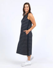 Load image into Gallery viewer, ELYSSIAN DRESS - NAVY &amp; WHITE STRIPE