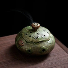 Load image into Gallery viewer, GREEN LOTUS INCENSE HOLDER