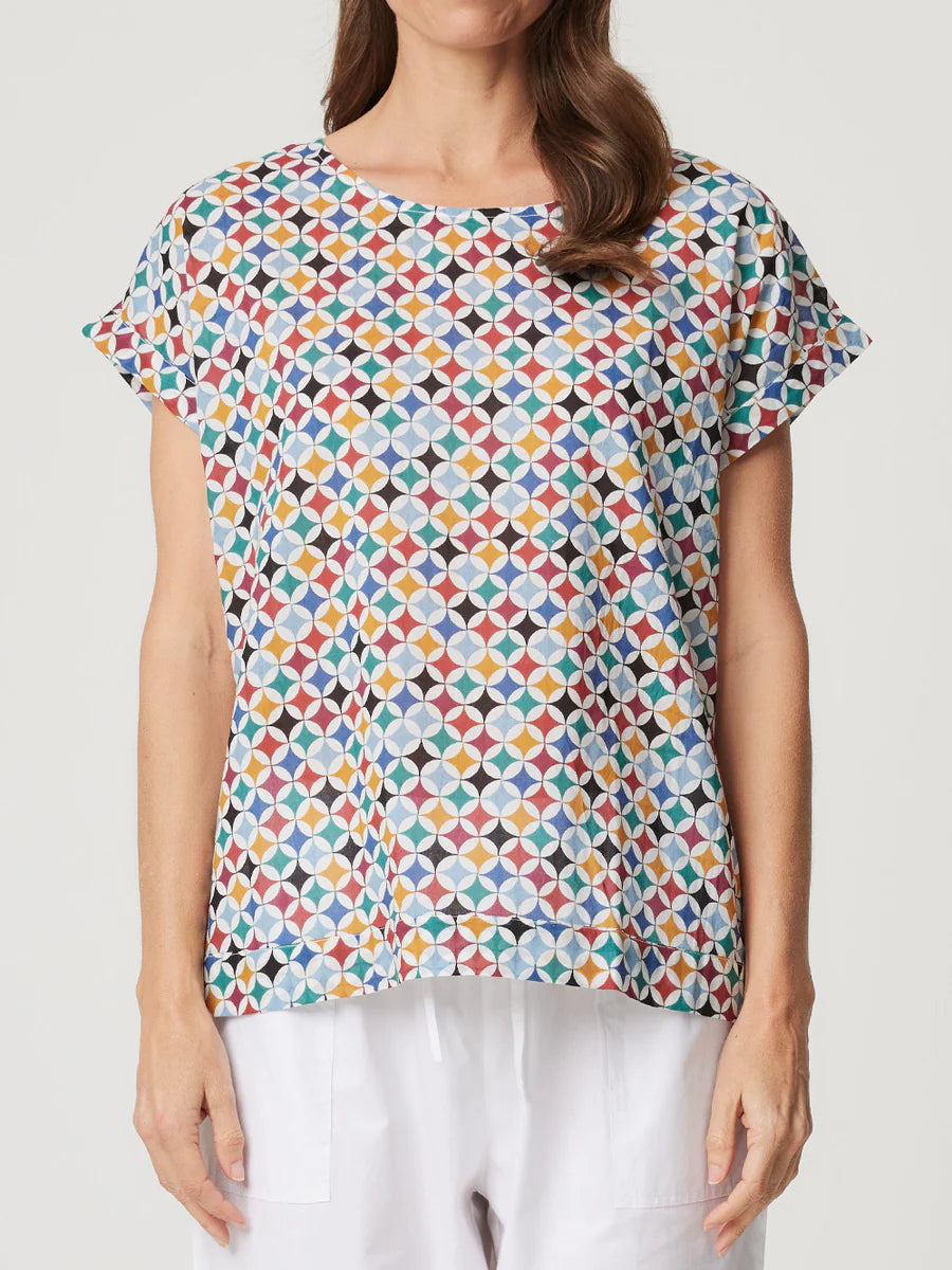 VICKY ROUND NECK TOP - STARS