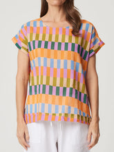 Load image into Gallery viewer, VICKY ROUND NECK TOP - RAINBOW BLOCK