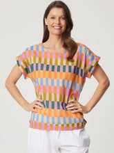 Load image into Gallery viewer, VICKY ROUND NECK TOP - RAINBOW BLOCK