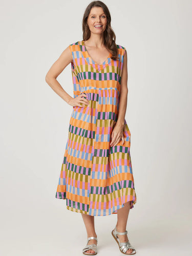 SAVITA DRESS - RAINBOW BLOCK