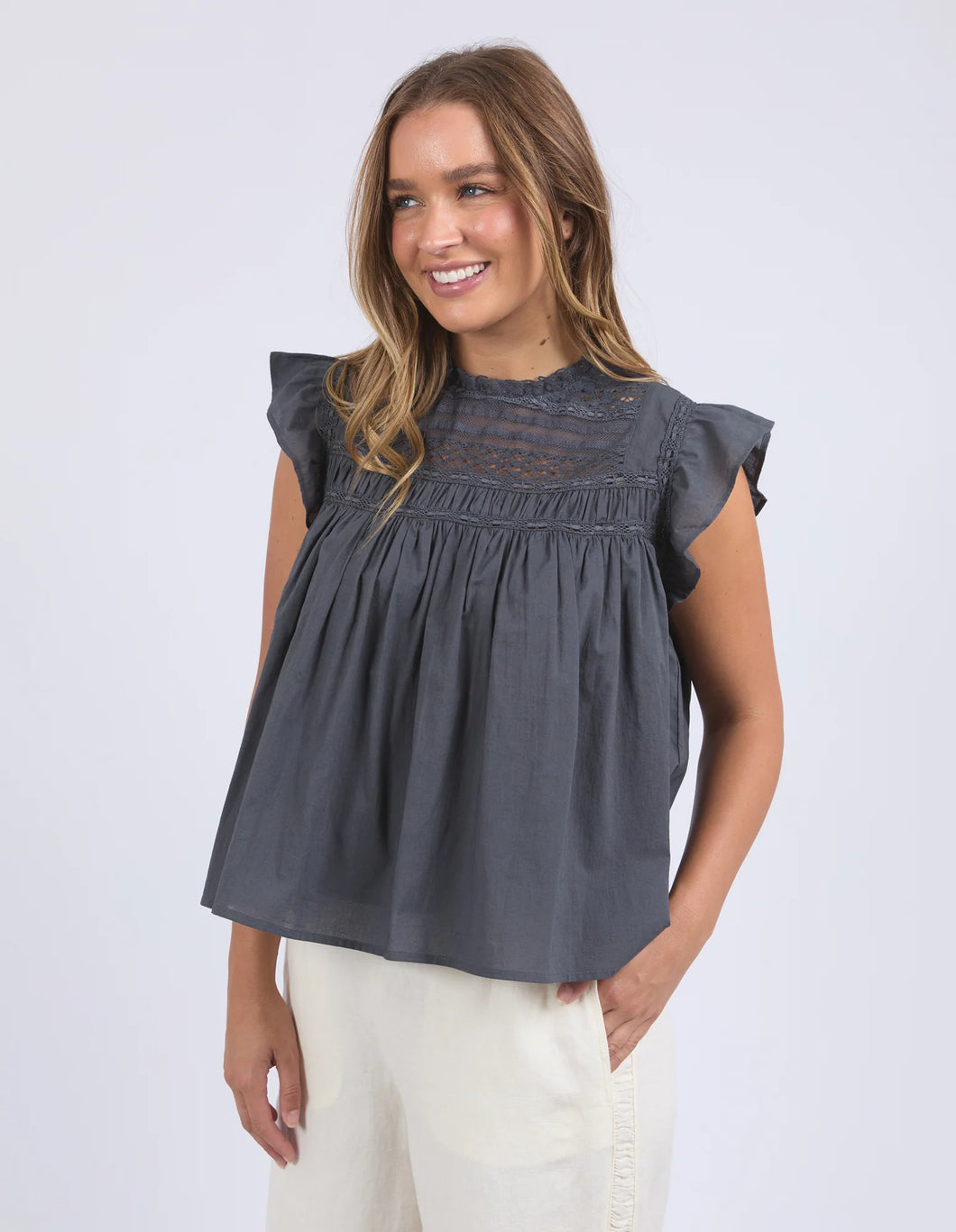 ADELYN TOP - CHARCOAL