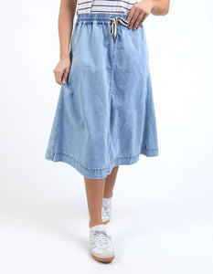 GRETA DENIM SKIRT - LIGHT BLUE WASH