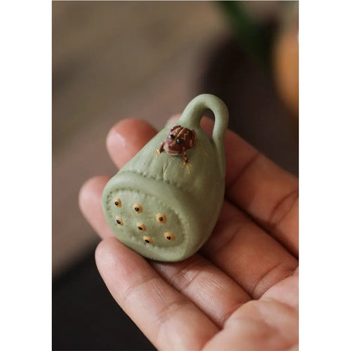 CLAY LOTUS WITH FROG TEA CEREMONY DECORATION