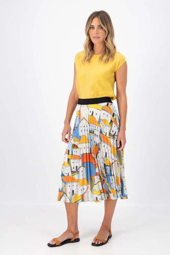 PUEBLITO PLEATED SKIRT - ORANGE