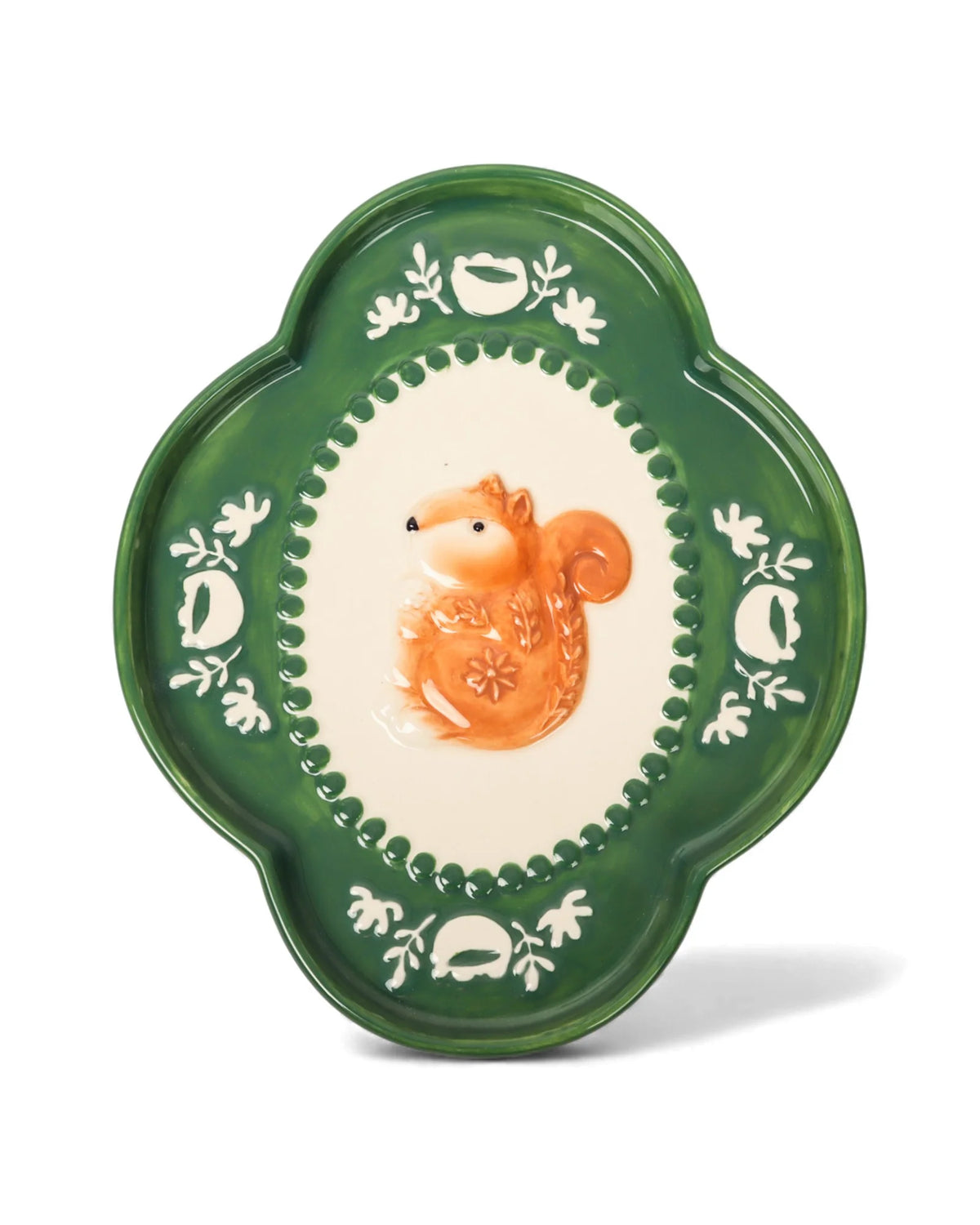 RETRO FOLK STONEWARE NUTTY DISH
