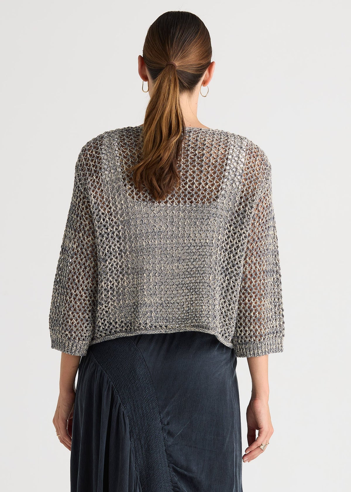 COLOUR MIX CARDI - GRAPHITE
