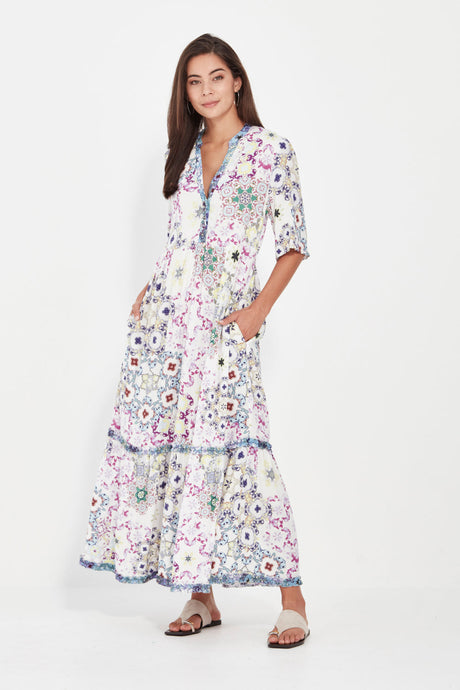 MYSTERY DRESS - ILLUSION PRINT WHITE