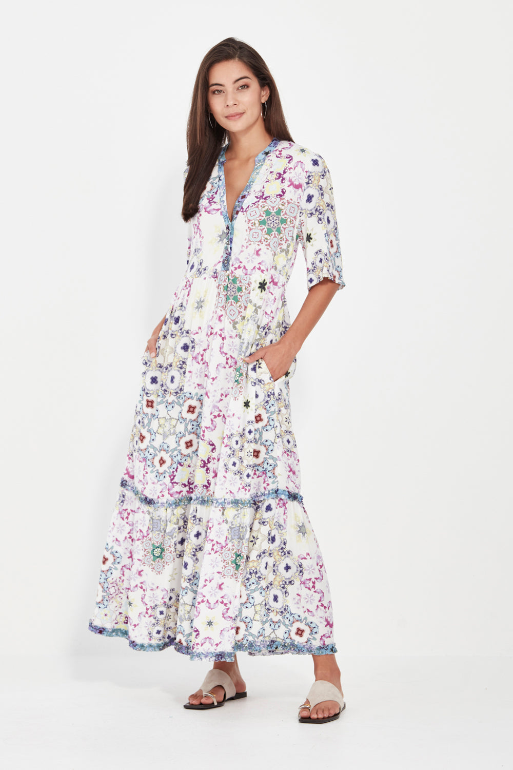MYSTERY DRESS - ILLUSION PRINT WHITE