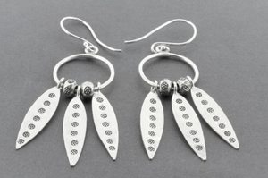 3 SPEAR CHANDELIER DROP EARRING - FINE SILVER