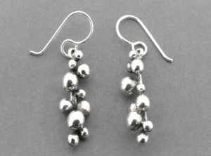 Vintage three silver balls drop earrings fish hook ear wire dainty - Ruby  Lane