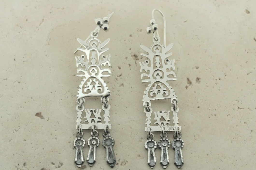 NARROW TREE OF LIFE EARRING