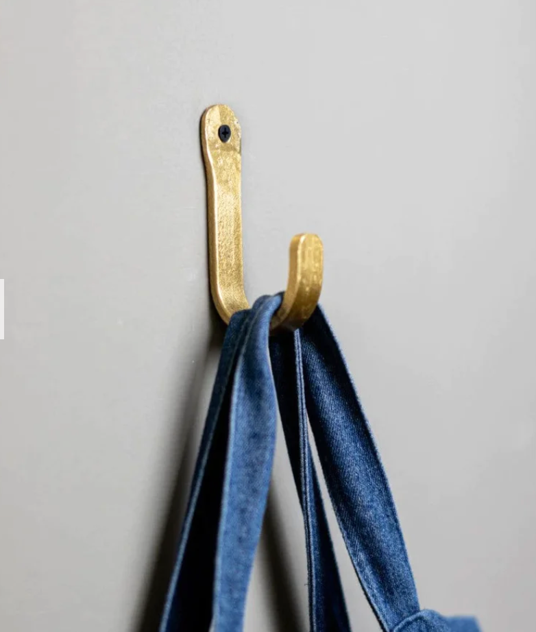 COAT HOOK - ROUND BRASS