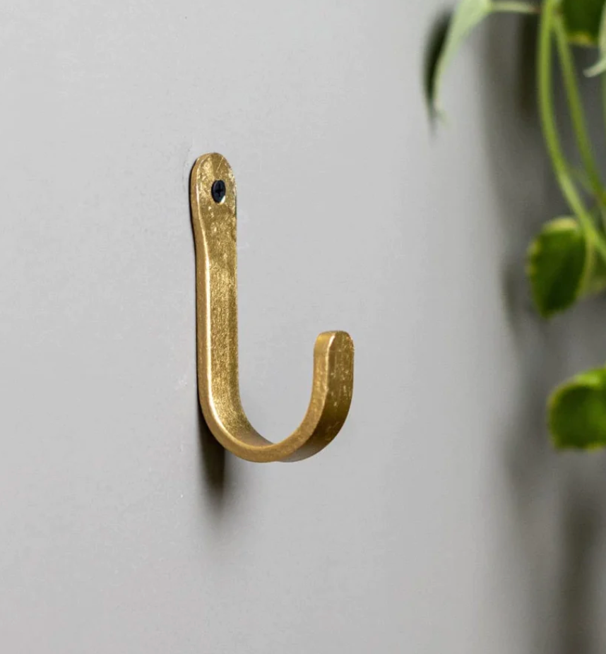 COAT HOOK - ROUND BRASS