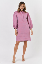 Load image into Gallery viewer, LINEN BALLOON SLEEVE SHORT DRESS
