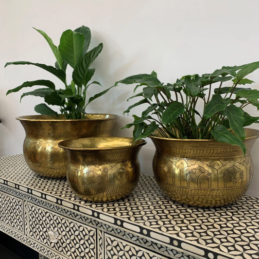 Moghul Planter - Small - Antique Gold