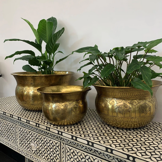 Moghul Planter - Large - Antique Gold