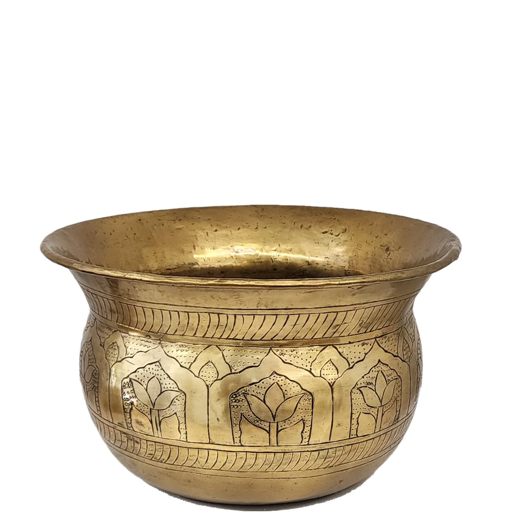 Moghul Planter - Medium - Antique Gold
