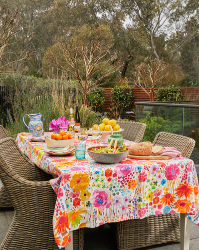 FIELD OF DREAMS IN COLOUR LINEN TABLECLOTH