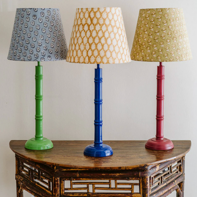 BAMBOO LAMP BASE - ROYAL BLUE LACQUERED